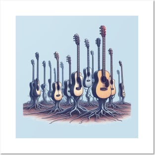Guitars growing from the ground Posters and Art